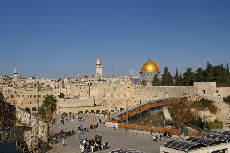 Jerusalén viejo la ciudad el muro de las lamentaciones, cúpula de la roca.