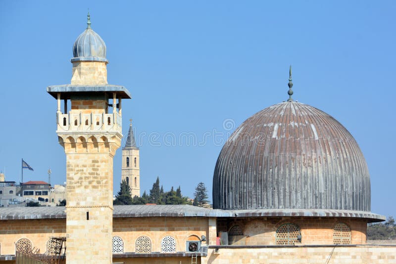 Jerusalem wall and Al-Aqsa Mosque