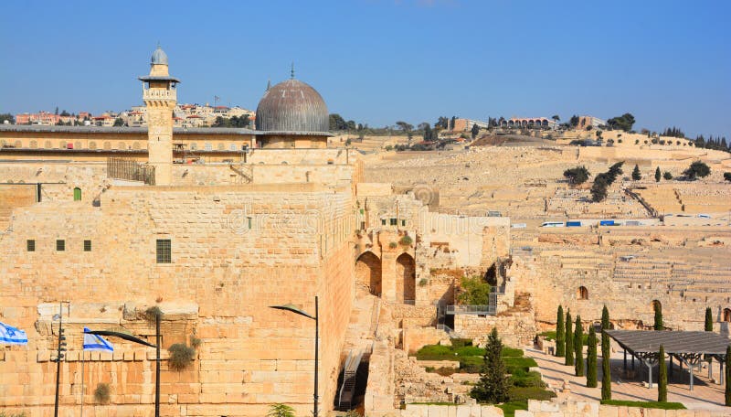 Jerusalem wall and Al-Aqsa Mosque