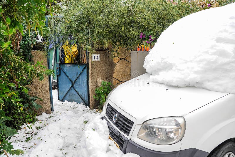 Jerusalém na neve imagem de stock