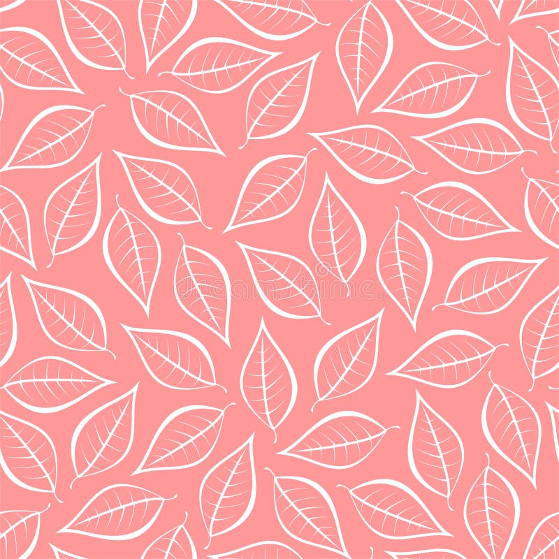 Jesieni różowy naturalny tło od konturów biali liście Bezszwowy dekoracyjny eco tło Środowiskowy wzór z kwiecistym ilustracja wektor Jesieni różowy naturalny tło od konturów biali liście Bezszwowy dekoracyjny eco tło Środowiskowy wzór z kwiecistym ilustracja wektor