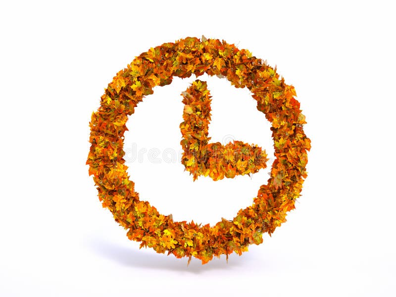 Jesień liścia zegaru symbol royalty ilustracja