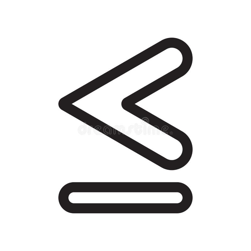 Jest mniej niż lub równy symbol ikony wektoru znak i symbol odizolowywający na białym tle, Jesteśmy symbolu logo mniej niż lub ró ilustracja wektor Jest mniej niż lub równy symbol ikony wektoru znak i symbol odizolowywający na białym tle, Jesteśmy symbolu logo mniej niż lub ró ilustracja wektor