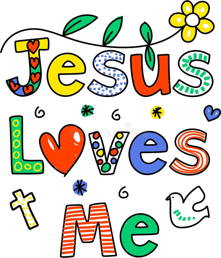 Jesus ama-me ilustração royalty free Jesus ama-me ilustração royalty free