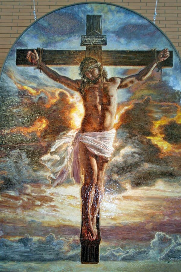Jesus auf Kreuz stockbild. Bild von religion, kirche - 12388113