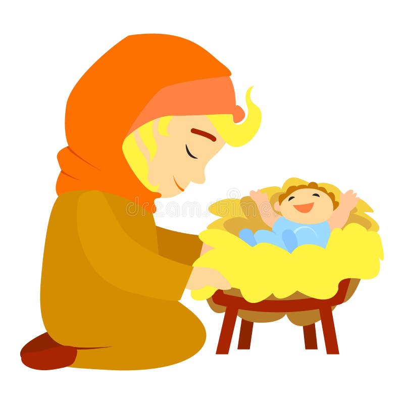 Jesus birth icon, cartoon style royalty free illustration Jesus birth icon, cartoon style royalty free illustration