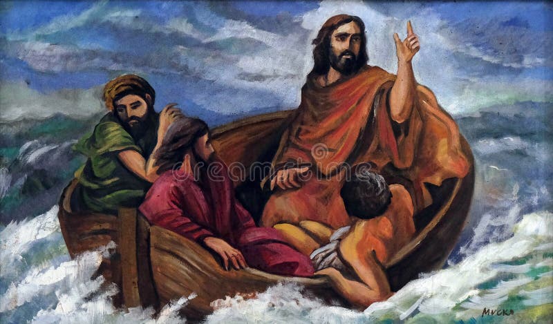 Jesus Calms ein Sturm auf dem Meer, Schrein der Gottesmutter Königin des Friedens in Hrasno, Bosnien und Herzegowina