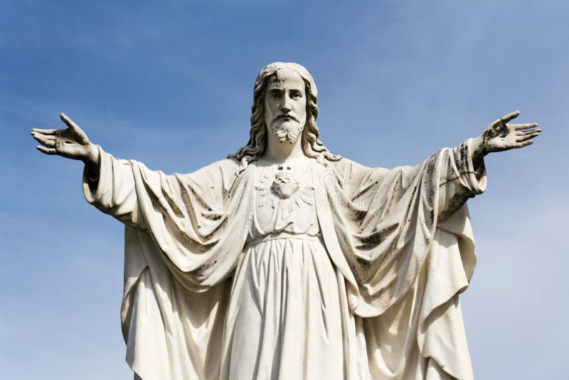 Jesus Christ con a braccia aperte la statua, basilica di Velehrad, repubblica Ceca