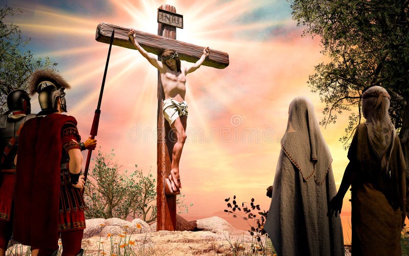 Jesus christ en crucifixión cruzado