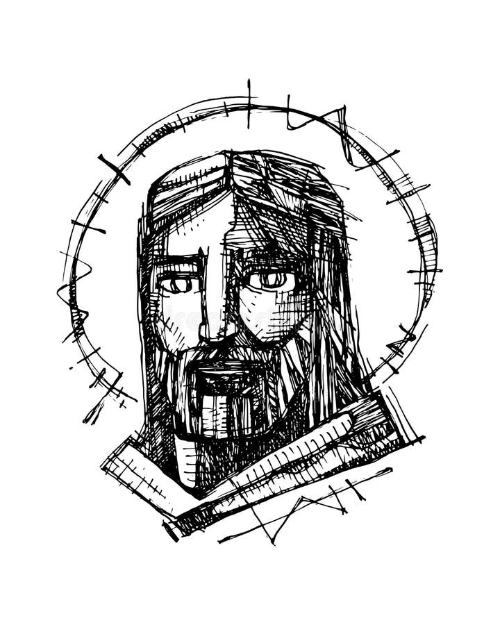Jesus Christ Face stock vector. Illustration of divine - 95364505