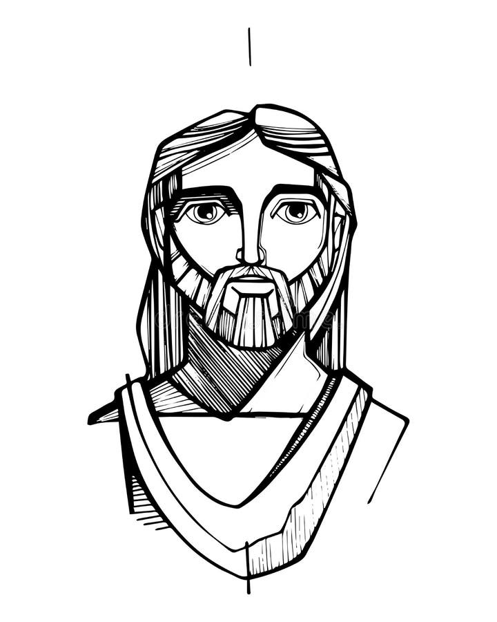 Jesus Christ Face Illustration Stock Vector - Illustration of vector ...