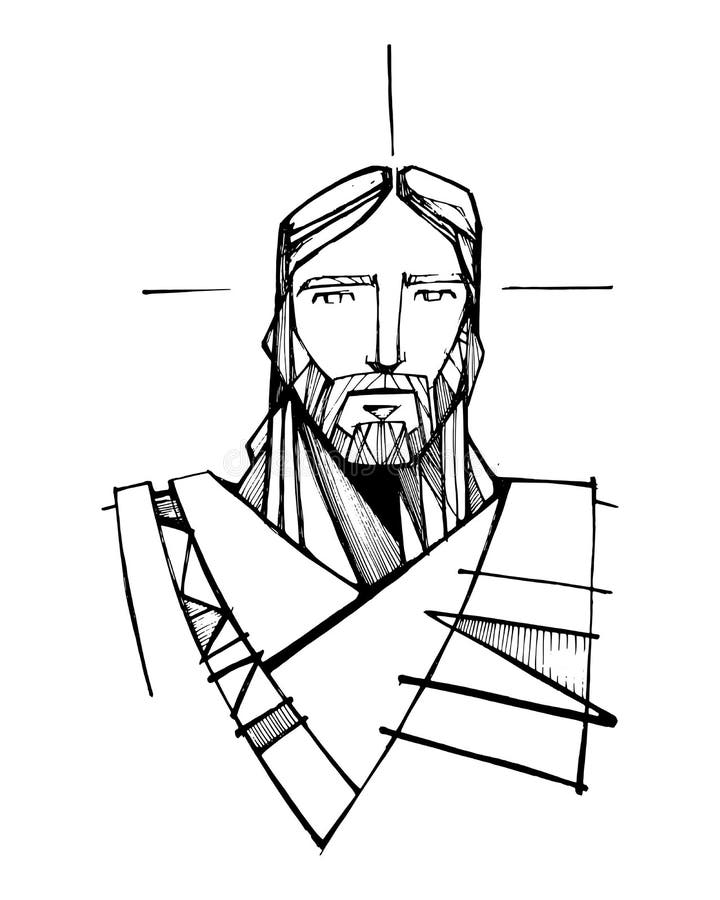 Jesus Christ Face Illustration Stock Vector - Illustration of catholic ...