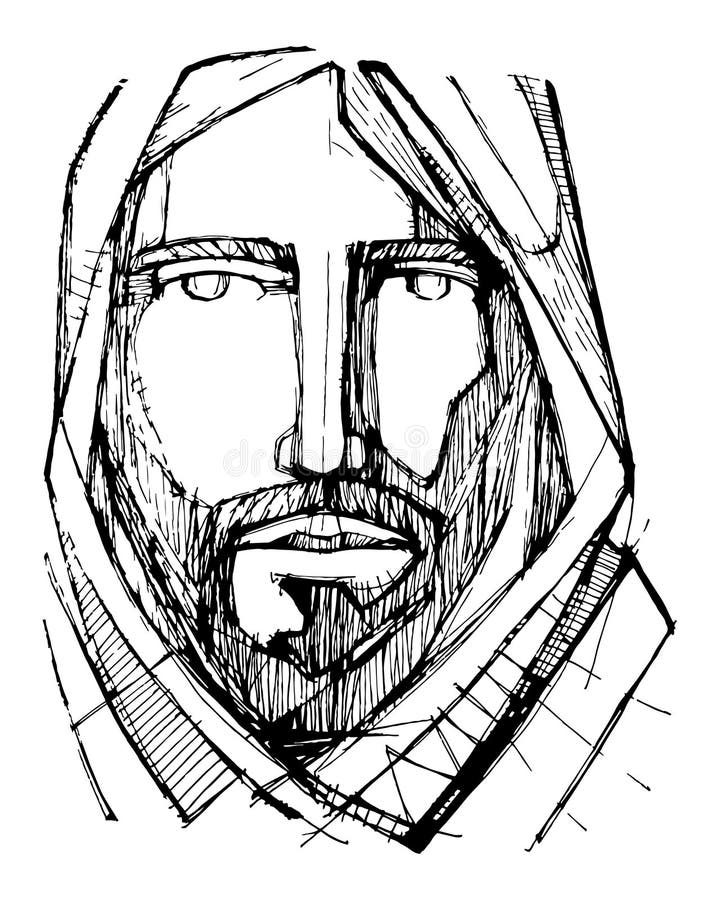 Jesus Good Shepherd stock vector. Illustration of drawing - 61827121