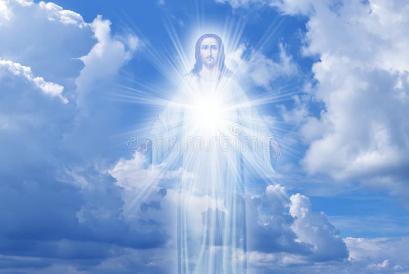 Jesus Christ in Heaven Religion Concept Stock Image - Image of shiny ...