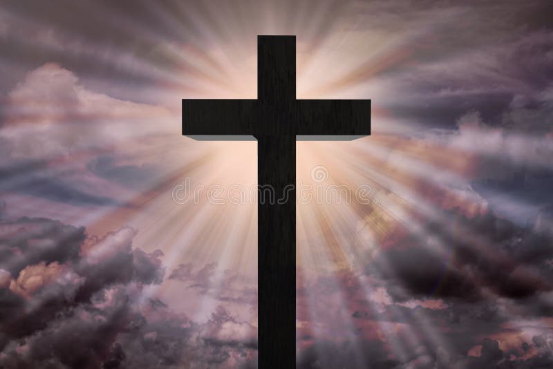 Jesus Christ-Kreuz auf drastischem Himmel Himmelskonzept vektor abbildung Jesus Christ-Kreuz auf drastischem Himmel Himmelskonzept vektor abbildung