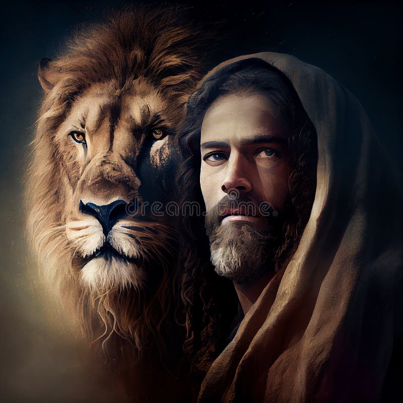 Jesus. Lion stock illustration. Illustration of religious - 289548901