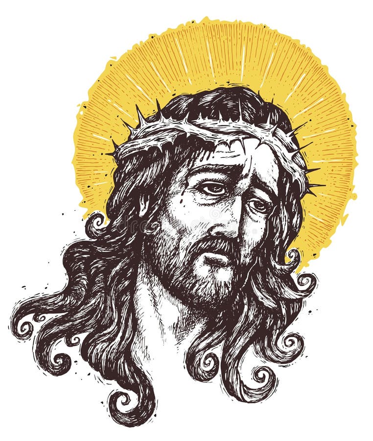 Jesus Christ Portrait stock illustration. Illustration of holly - 8731631