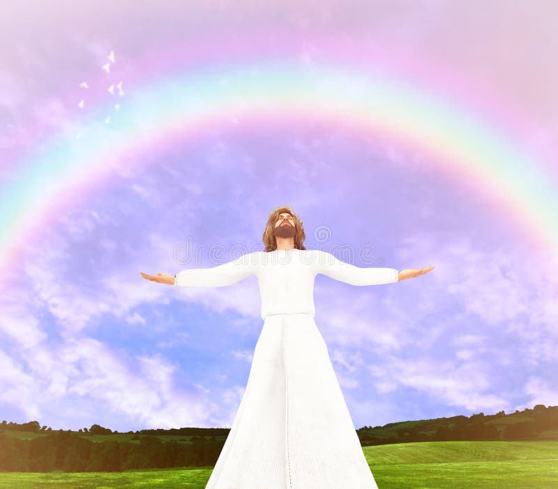 Jesus Christ Rainbow Illustration vector illustratie Jesus Christ Rainbow Illustration vector illustratie
