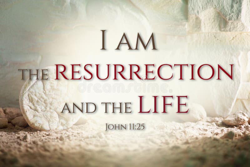 Jesus Christ resurrection. Christian Easter concept. Empty tomb of Jesus with light. Born to Die, Born to Rise. He is