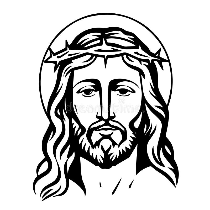 Jesus Christ Savior Vector Illustration. Black Silhouette of Jesus ...