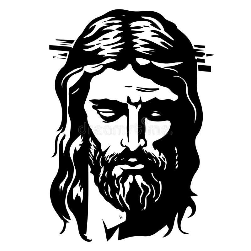 Jesus Christ Savior Vector Illustration. Black Silhouette of Jesus ...