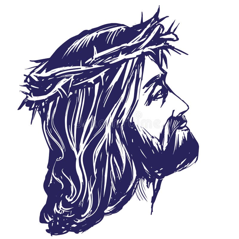 Jesus Christ, The Son Of God In A Crown Of Thorns On His ...