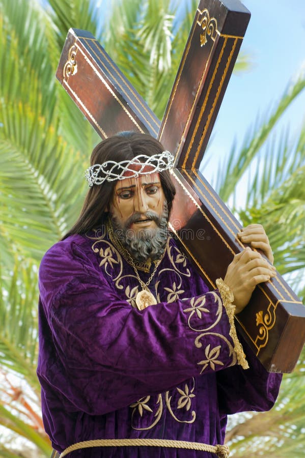 Jesus Christ statue on a float