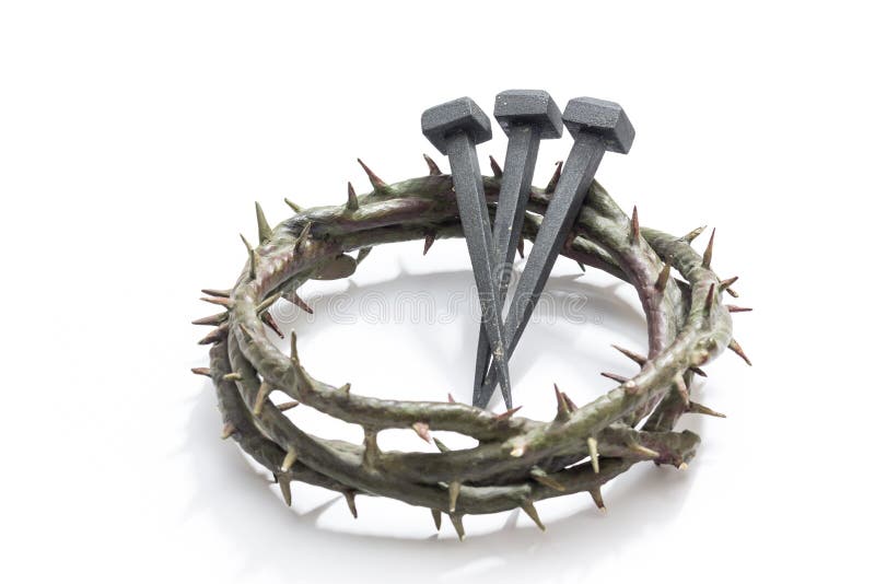 Jesus ChristDornenkrone und Nägeln stockfotos Jesus ChristDornenkrone und Nägeln stockfotos