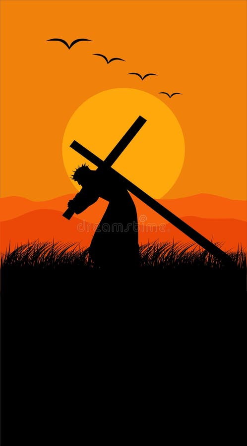 Jesus and cross stock vector. Illustration of sacrifice - 212264060