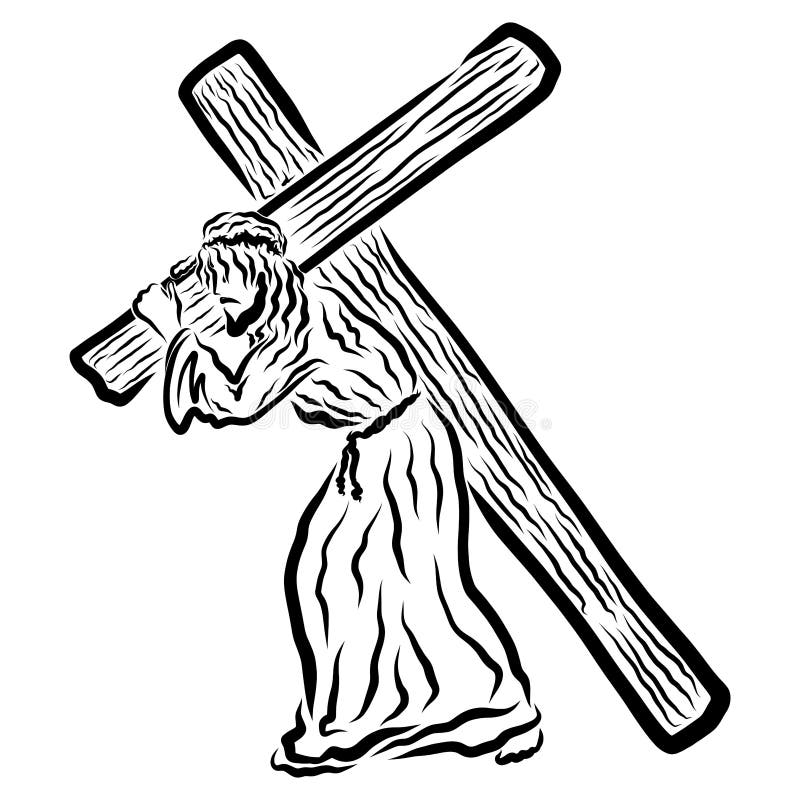 Jesus die het kruis dragen aan Calvary, die aan de Verlosser lijden stock afbeelding Jesus die het kruis dragen aan Calvary, die aan de Verlosser lijden stock afbeelding