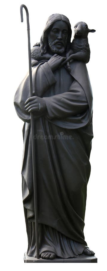 Jesus e a estátua do cordeiro fotografia de stock Jesus e a estátua do cordeiro fotografia de stock
