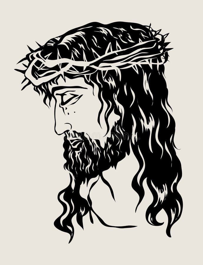 Jesus Face Sketch Kunst Vectorontwerp Vector Illustratie