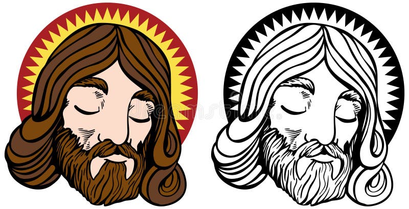 Jesus Face Set stock vector. Illustration of religious - 11316058