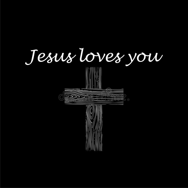 Jesus Loves You Icon Isolated on Dark Background Stock Vector ...