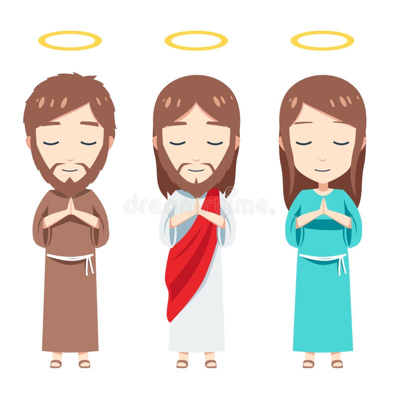 Jesus with Mary and Joseph. Vector Illustration Stock Vector ...