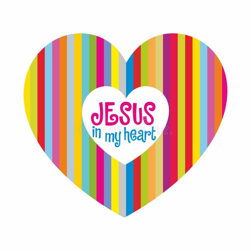 Jesus in my heart. Illustration.