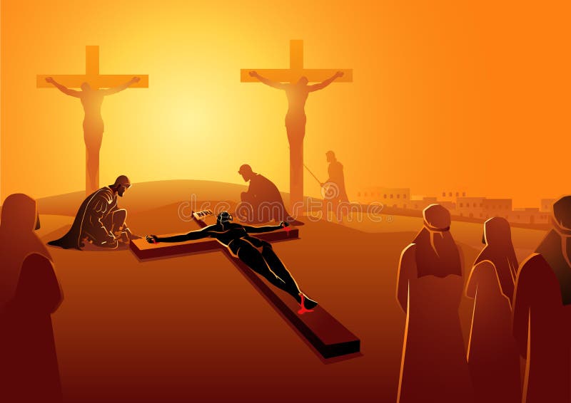 Jesus Is Nailed a la cruz