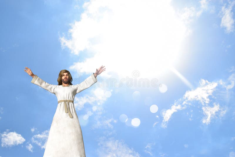 Jesus Praying Healing Blessing royalty illustrazione gratis Jesus Praying Healing Blessing royalty illustrazione gratis