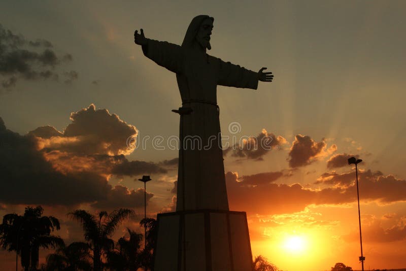Jesus Silhouette stock photo. Image of silhouette, statue - 528802