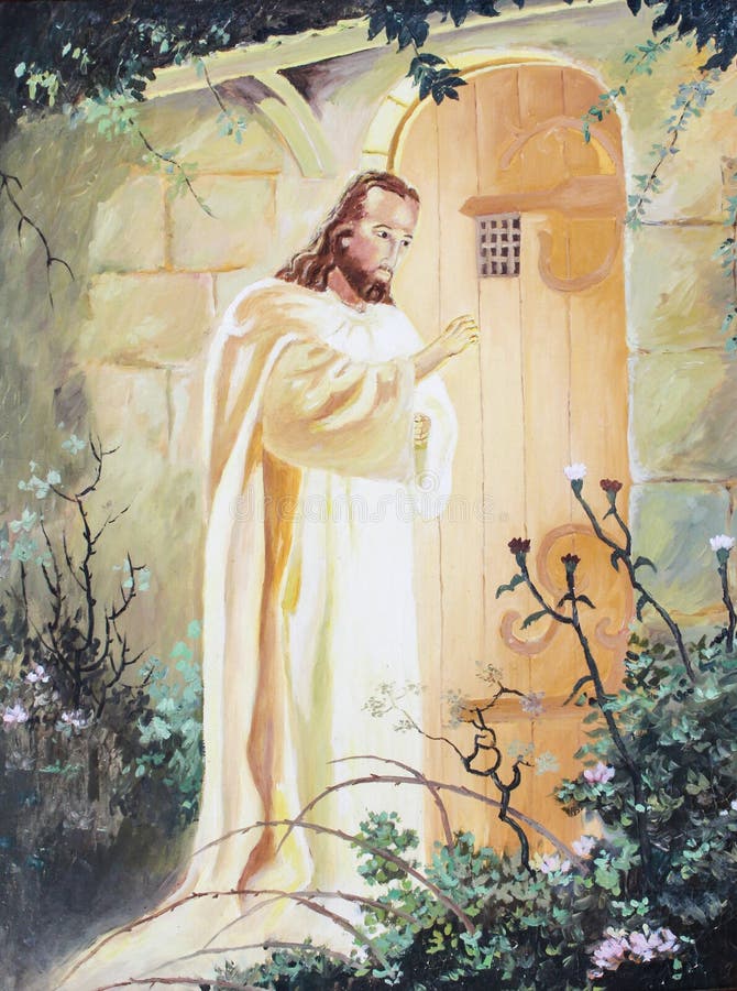 Jesus som knackar på dörren royaltyfri illustrationer Jesus som knackar på dörren royaltyfri illustrationer