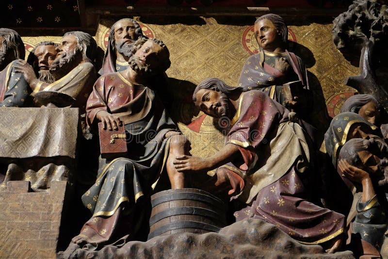 Jesus som tvättar foten av St Peter royaltyfri foto Jesus som tvättar foten av St Peter royaltyfri foto