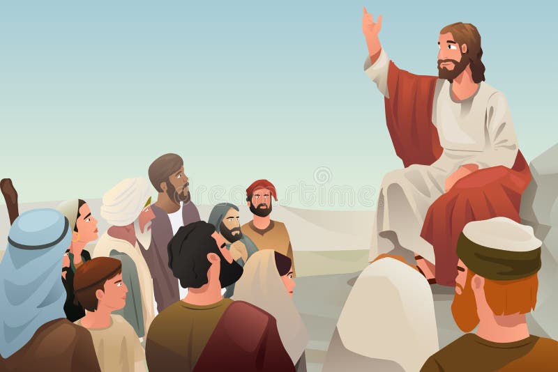 Jesus Spreading His Teaching To People Stock Vector Illustration Of