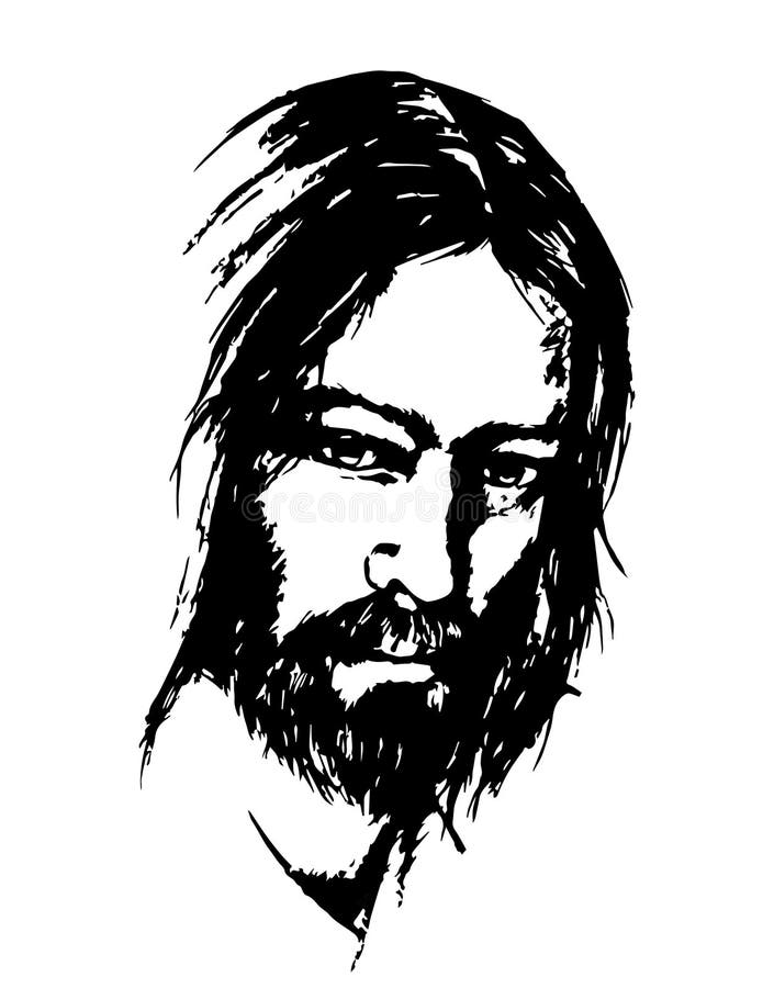 Jesus Christ Graphic Portrait Hand Drawing Stock Vector Royalty Free  1393972625  Shutterstock