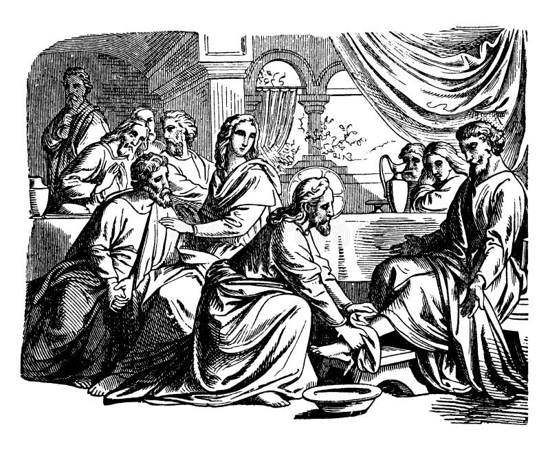 The Washing of the Feet, Christian Art Print, Jesus Washes Disciples ...