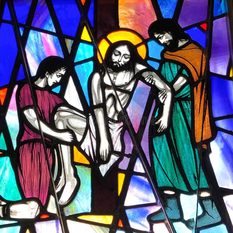 Jesus é tomado para baixo de sua cruz imagem de stock royalty free Jesus é tomado para baixo de sua cruz imagem de stock royalty free