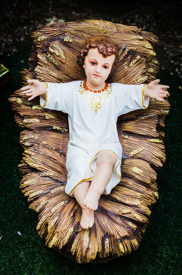 Jesús en un pesebre foto de archivo. Imagen de granero - 1516894