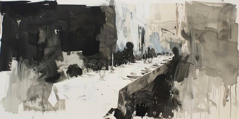 Jesús y sus discípulos se reúnen alrededor de una larga mesa para compartir una última comida en un ambiente evocador lleno de. generado por ai.