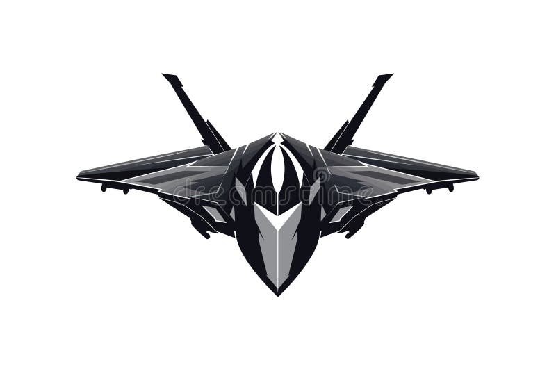Jet fighter view from above logo clipart logo style. Vector illustration design