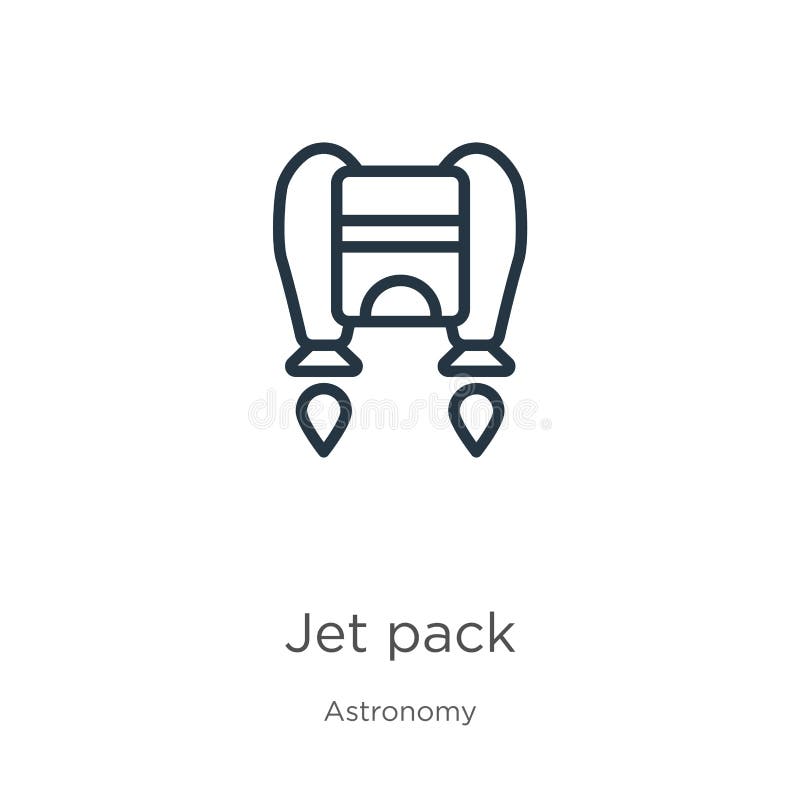 Outline Jetpack Vector Icon Isolated Black Stock Vector (Royalty