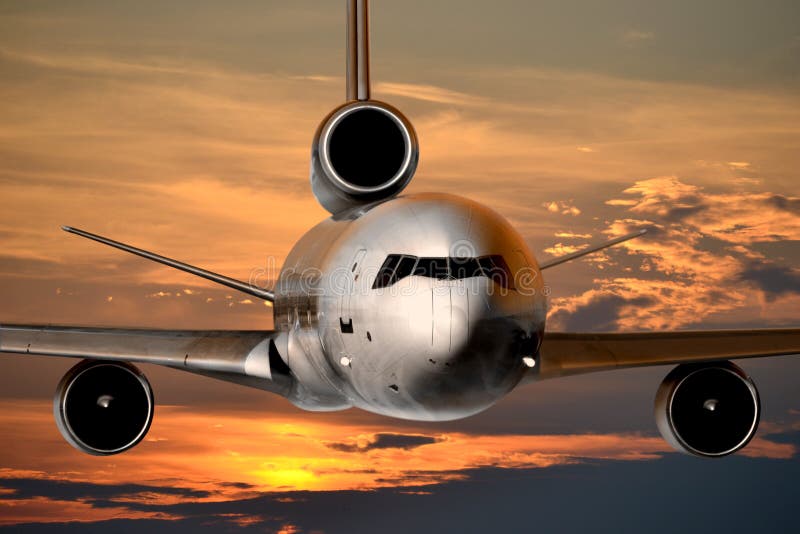 Jet plane, flying stock photo. Image of reflection, aircraft 36647056